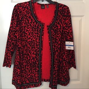 Rafaela Studio cayenne and black leopard cardigan